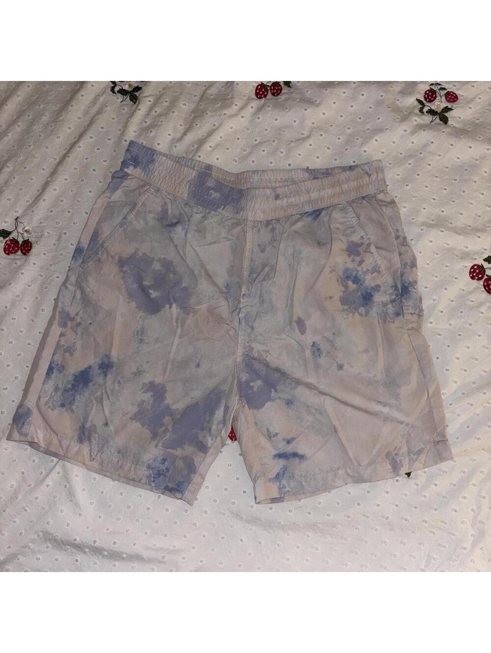 Original Use Men’s Medium Tie Dye Swim Trunks Blue Pink Pastel Beach Shorts
